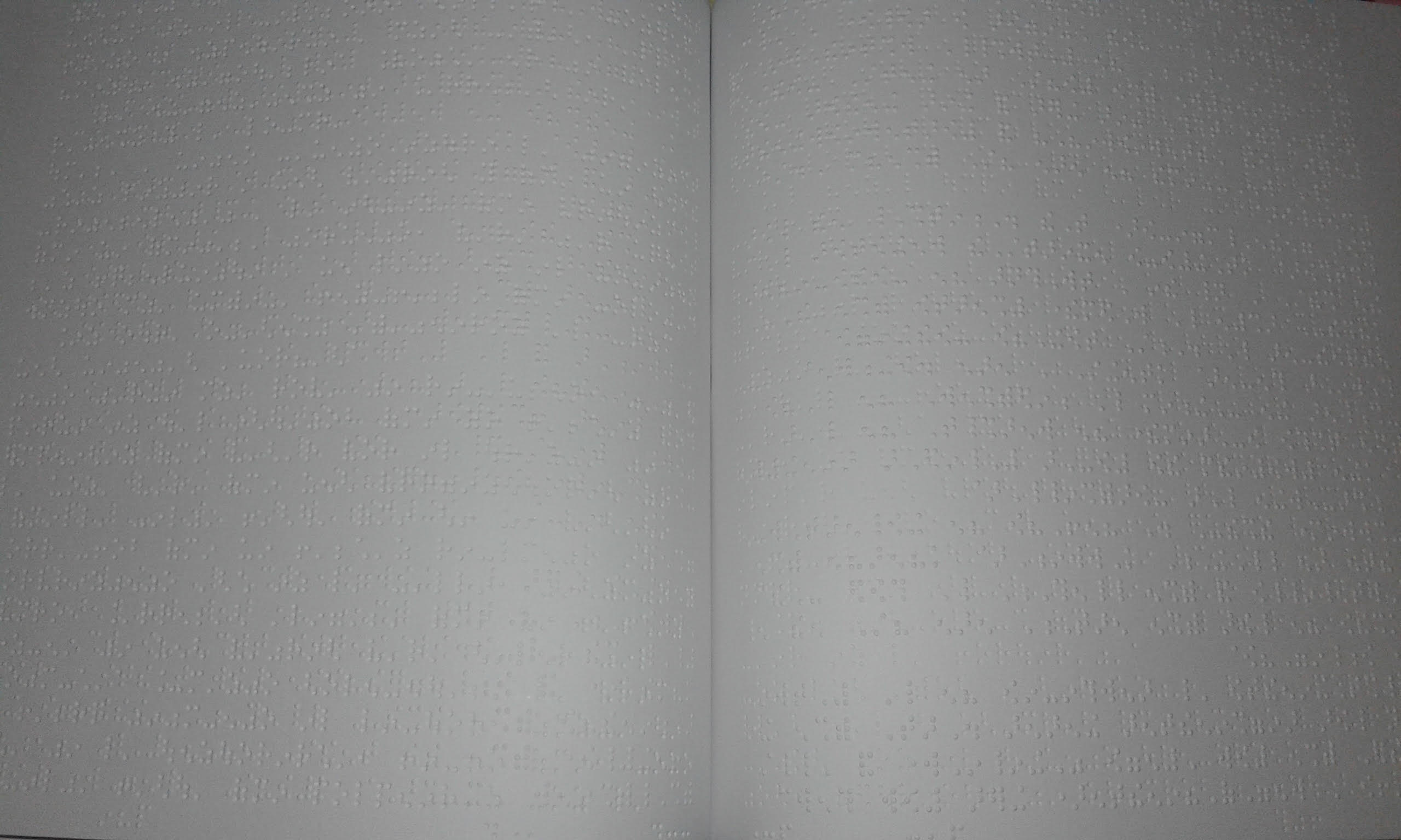 Dos de las páginas de 'Cuando el diablo está aburrido' en braille